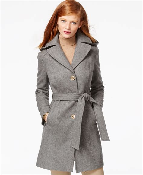 womens michael kors light gray wool coat|Michael Kors winter coats clearance.